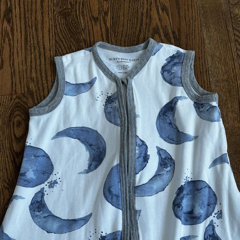 Burt's Bees Sleep Sack Large Celestial Moon Print 12-18 mo Beekeeper Organic - Picture 2 of 7